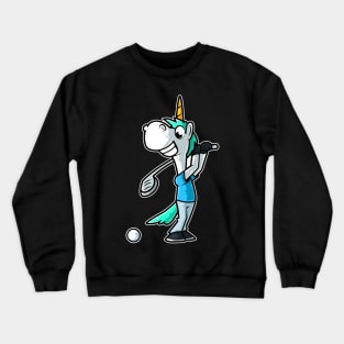 Unicorn Golf Player Golfer Golfing Funny Kids Boys print Crewneck Sweatshirt